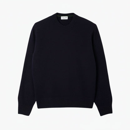 Rundhalspullover aus kardierter Wolle Stiladel Mitternachtsblau S 