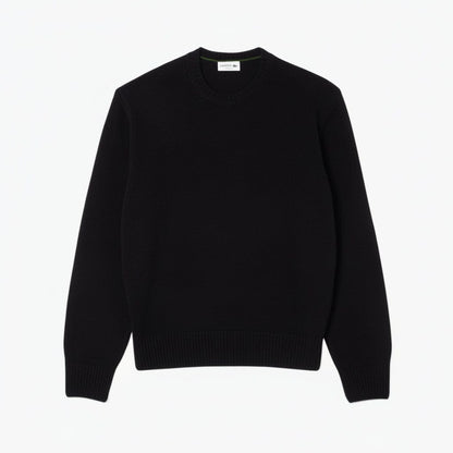 Rundhalspullover aus kardierter Wolle Stiladel Schwarz S 