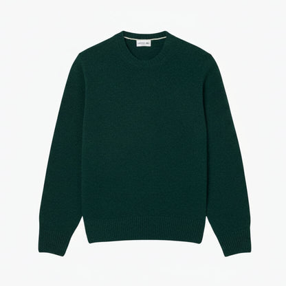 Rundhalspullover aus kardierter Wolle Stiladel Sinople grün S 