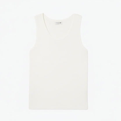 Slim Fit Rippen-Tanktop aus Baumwolle Stiladel Weiß S 