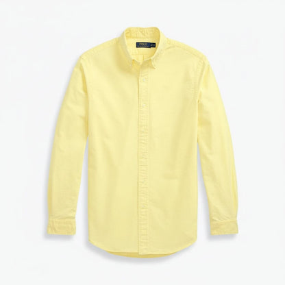 Slim Fit, stückgefärbtes Oxford-Hemd Stiladel Gelb S 