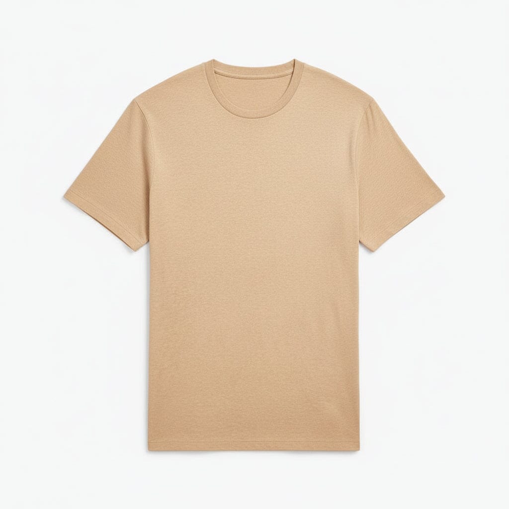 Soft Cotton Rundhals-T-Shirt Stiladel Kamel S 