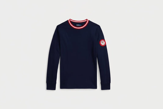 Team USA Polo Bear Baumwoll-T-Shirt Stiladel Veredeltes Marineblau S 