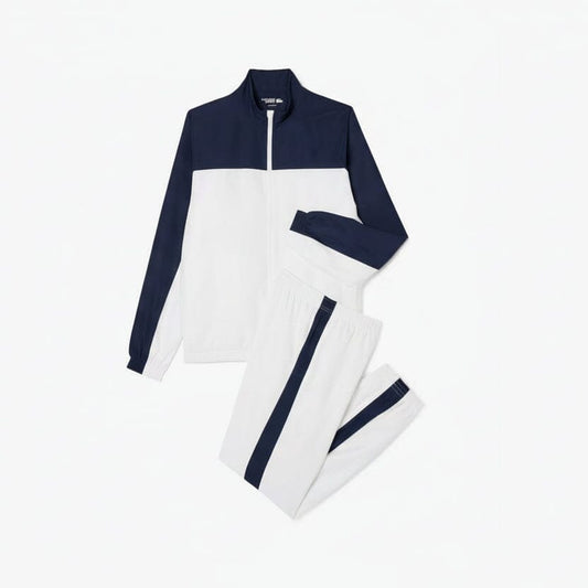 Tennis bedruckter Trainingsanzug Stiladel Weiß / Marineblau / Rot S 