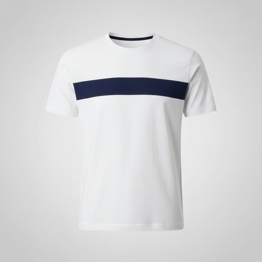 Ultra Dry bedrucktes Tennis-T-Shirt Stiladel Weiß / Marineblau S 