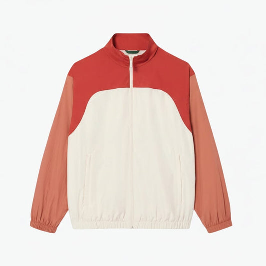 wasserabweisende Colour-Block-Trainingsjacke Stiladel Weiß / Braun / Hellbraun S 