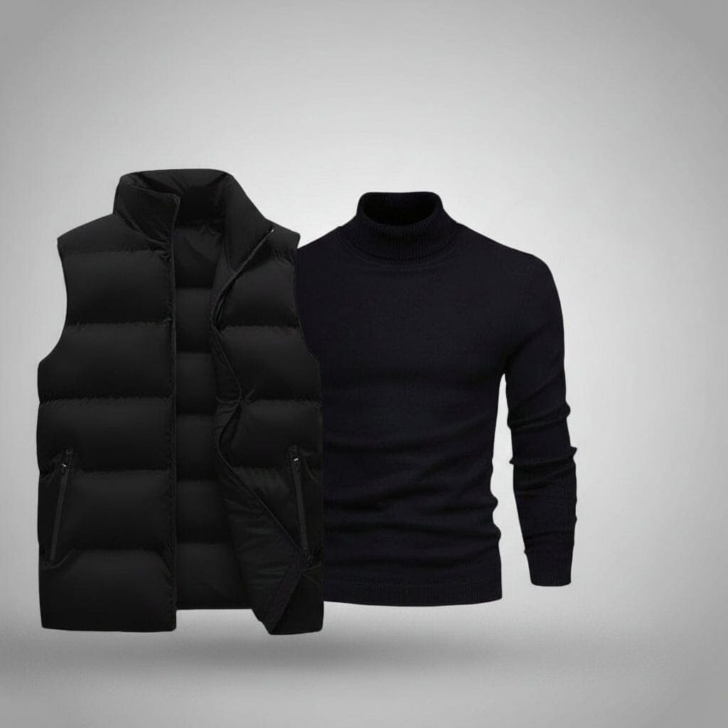 Weste + exklusiver Gratis-Pullover (ABVERKAUF) Luxttier Schwarz Schwarz M