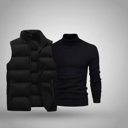 Weste + exklusiver Gratis-Pullover (ABVERKAUF) Luxttier Schwarz Schwarz M