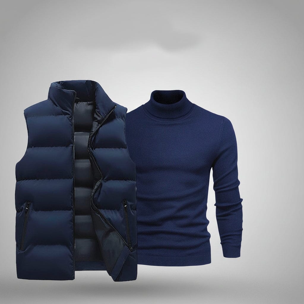 Weste + Gratis-Pullover Stiladel Blau Blau M