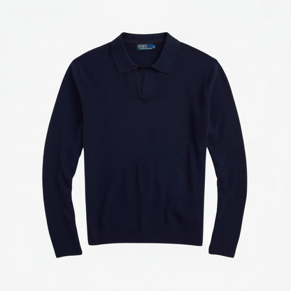 Wollpullover mit Johnny-Kragen Stiladel Marineblau S 