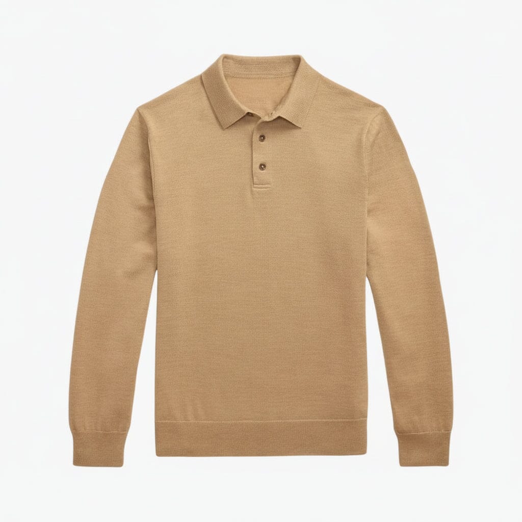 Wollpullover mit Polokragen Stiladel Kamel S 