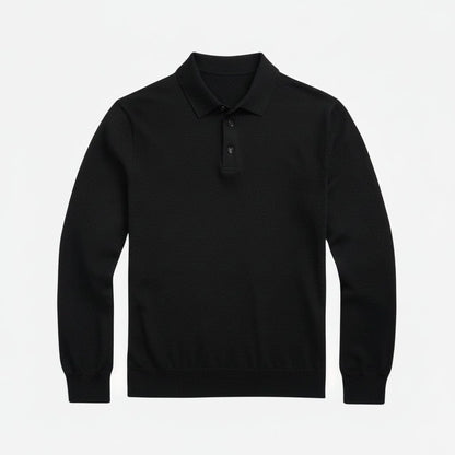 Wollpullover mit Polokragen Stiladel Schwarz S 