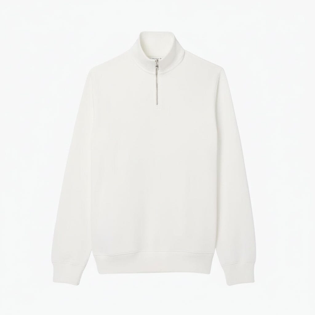 Zip-Up High Neck Sweatshirt Stiladel Weiß S 