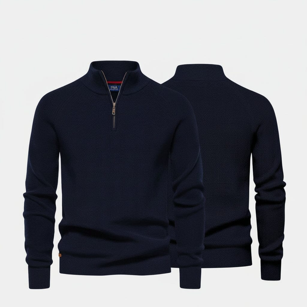 Zopfmuster-Wollstrickpullover Stiladel Blau S 