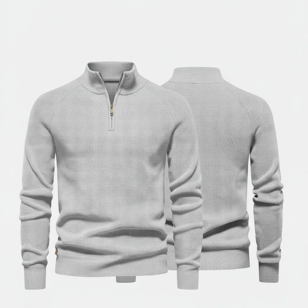 Zopfmuster-Wollstrickpullover Stiladel Grau S 