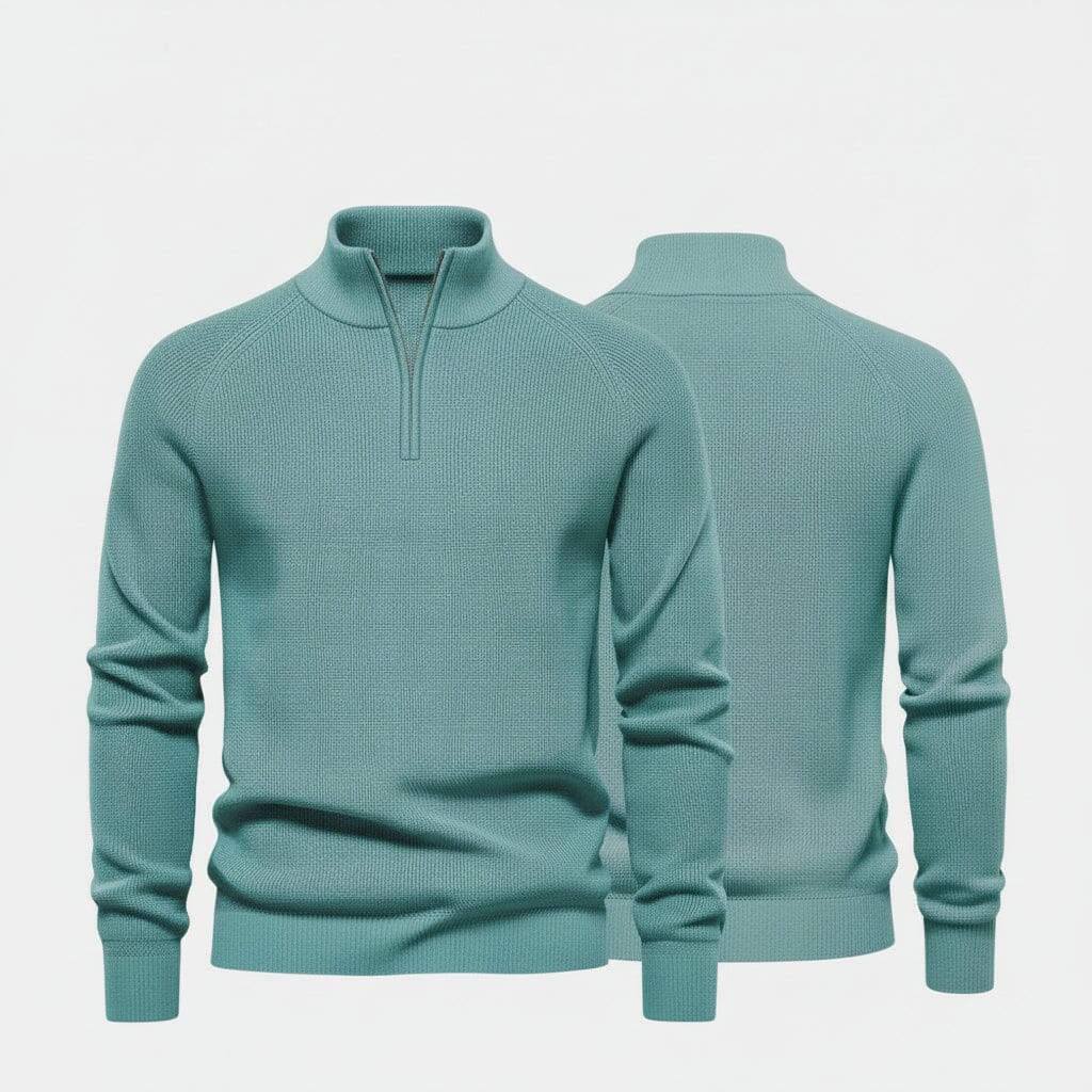 Zopfmuster-Wollstrickpullover Stiladel Grün S 