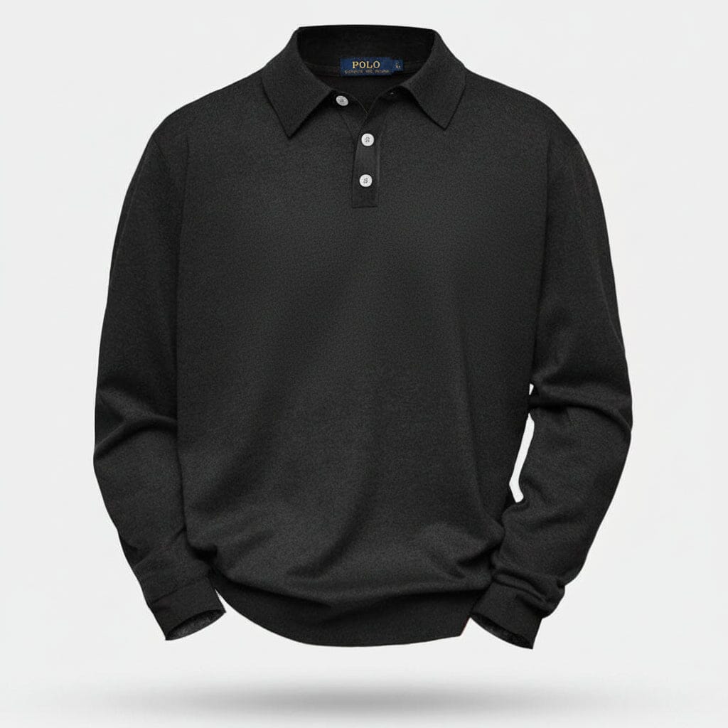 Zopfmuster-Wollstrickpullover Stiladel Schwarz S 