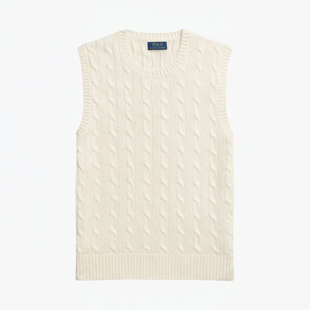 Zopfstrick-Baumwollweste Stiladel Creme S 