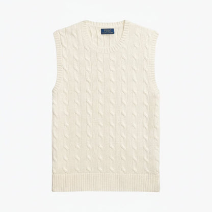 Zopfstrick-Baumwollweste Stiladel Creme S 