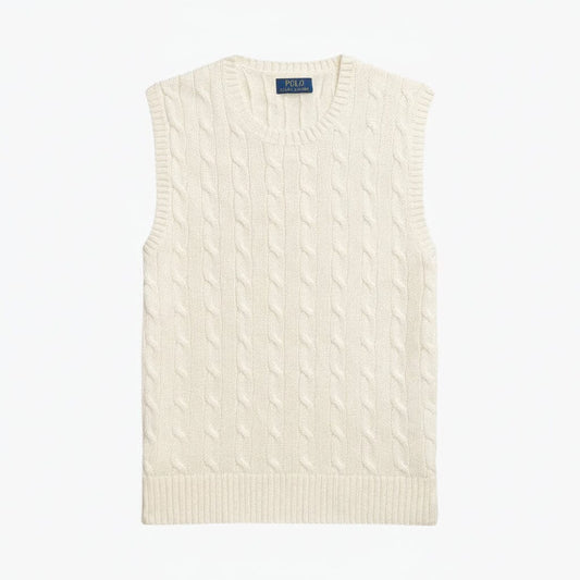 Zopfstrick-Baumwollweste Stiladel Creme S 